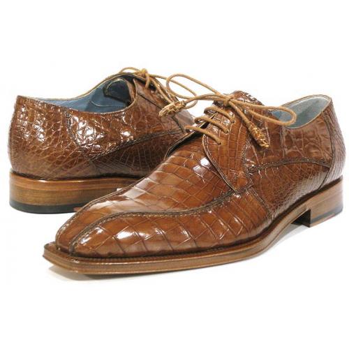 Mezlan "Cash" Camel All-Over Genuine Alligator Shoes